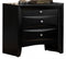 1Pc Contemporary 2 Drawer Nightstand End Table Jewelry Tray Black Finish Solid Wood Wooden Bedroom Furniture - Supfirm