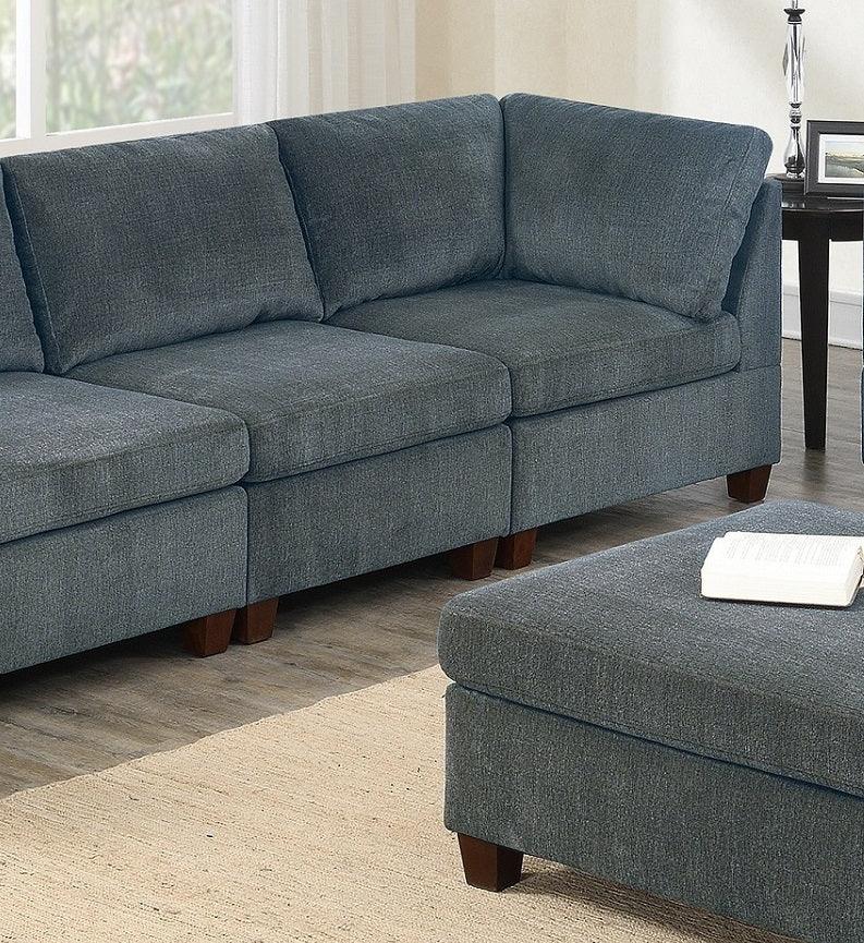 Supfirm 1pc Corner wedge Grey Chenille Fabric Modular Corner wedge Sofa Living Room Furniture - Supfirm