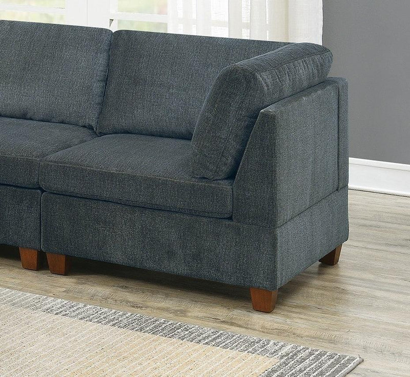 Supfirm 1pc Corner wedge Grey Chenille Fabric Modular Corner wedge Sofa Living Room Furniture - Supfirm