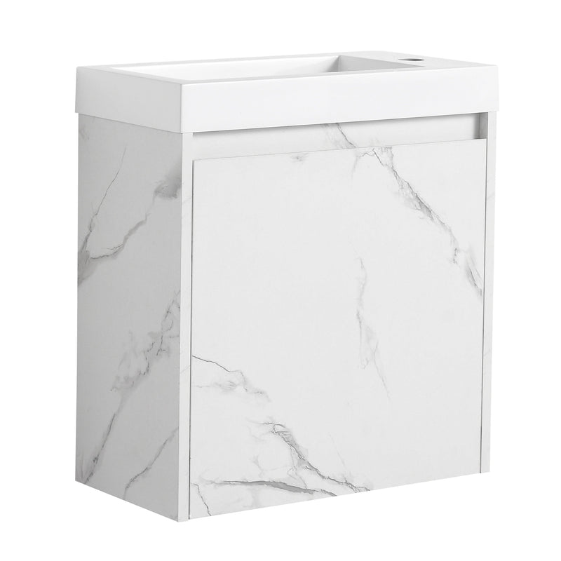 Supfirm 20'' Floating Wall-Mounted Bathroom Vanity with Resin Sink & Soft-Close Cabinet Door - Supfirm