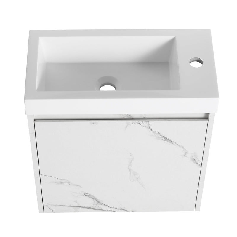 Supfirm 20'' Floating Wall-Mounted Bathroom Vanity with Resin Sink & Soft-Close Cabinet Door - Supfirm