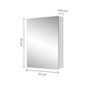 Supfirm 20" W x 26" H Single-Door Bathroom Medicine Cabinet with Mirror, Recessed or Surface Mount Bathroom Wall Cabinet, Beveled Edges,Silver - Supfirm