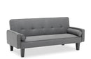 Supfirm 2059 sofa convertible into sofa bed includes two pillows 72" dark grey cotton linen sofa bed for family living room - Supfirm