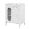 Supfirm 24" Bathroom Vanity with Sink, Bathroom Vanity Cabinet with Two Drawers and Door, Adjustable Shelf, Solid Wood and MDF, White - Supfirm