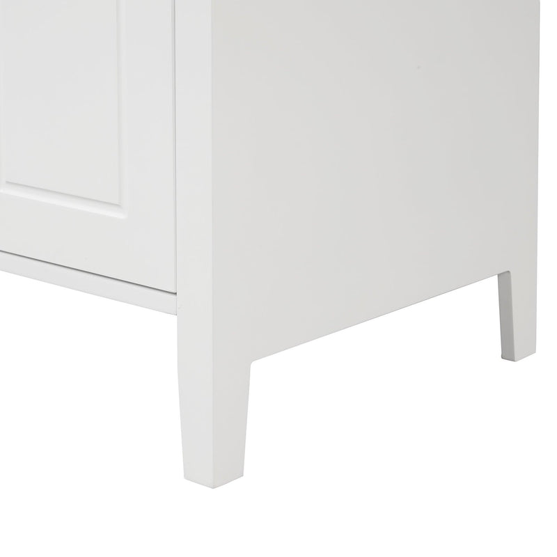 Supfirm 24" Bathroom Vanity with Sink, Bathroom Vanity Cabinet with Two Drawers and Door, Adjustable Shelf, Solid Wood and MDF, White - Supfirm