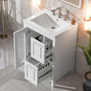 Supfirm 24" Bathroom Vanity with Sink, Bathroom Vanity Cabinet with Two Drawers and Door, Adjustable Shelf, Solid Wood and MDF, White - Supfirm