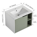 Supfirm 24'' Floating Wall-Mounted Bathroom Vanity with Ceramics Sink & Soft-Close Cabinet Door - Supfirm