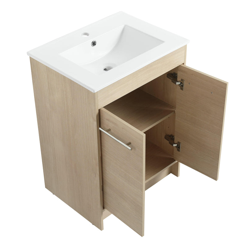 Supfirm 24 Inch Bathroom Cabinet With Sink,Soft Close Doors(KD-Packing),BVB05224PLO - Supfirm