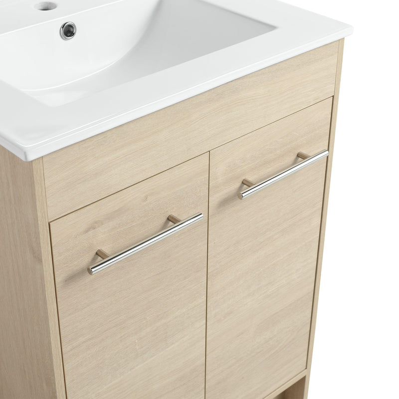 Supfirm 24 Inch Bathroom Cabinet With Sink,Soft Close Doors(KD-Packing),BVB05224PLO - Supfirm