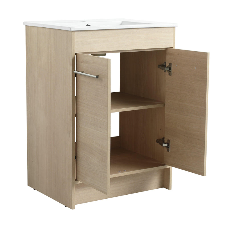 Supfirm 24 Inch Bathroom Cabinet With Sink,Soft Close Doors(KD-Packing),BVB05224PLO - Supfirm