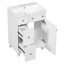 Supfirm 24-Inch Bathroom Vanity Cabinet with Resin Integrated Sink, 2 Drawers, 1 Door – Easy to Clean, Ample Storage Space - Supfirm