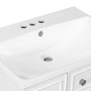 Supfirm 24-Inch Bathroom Vanity Cabinet with Resin Integrated Sink, 2 Drawers, 1 Door – Easy to Clean, Ample Storage Space - Supfirm