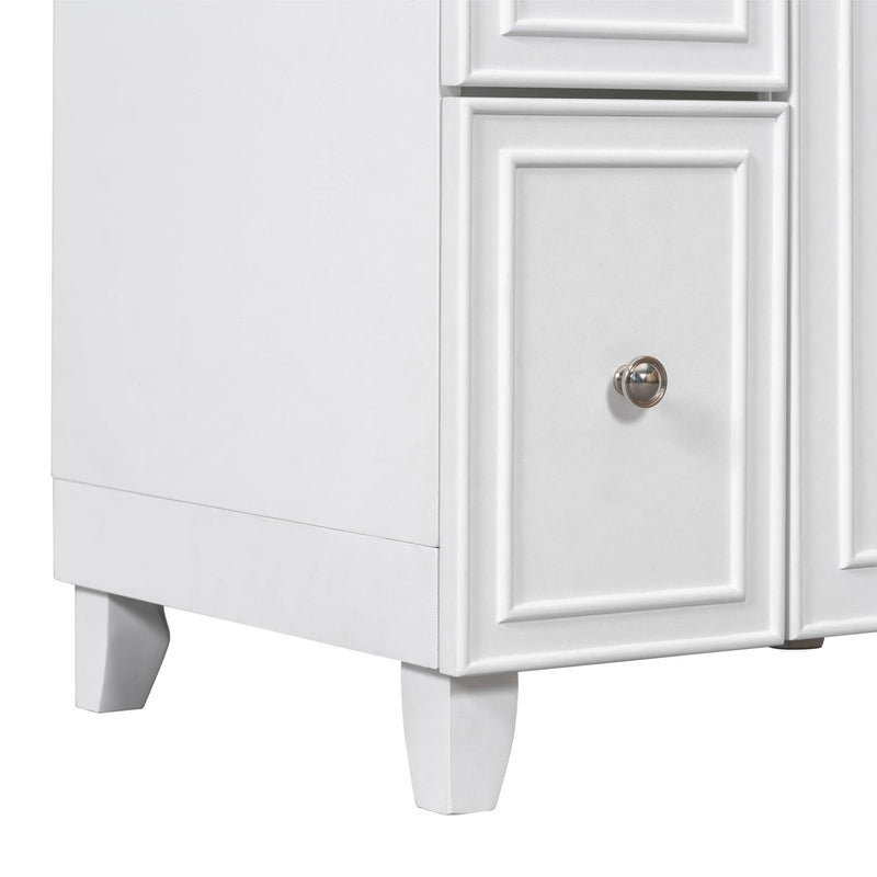 Supfirm 24-Inch Bathroom Vanity Cabinet with Resin Integrated Sink, 2 Drawers, 1 Door – Easy to Clean, Ample Storage Space - Supfirm