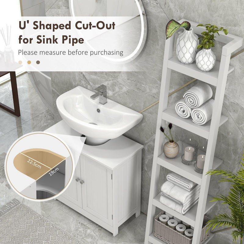 Supfirm 24” Pedestal Sink Bathroom Vanity Cabinet - White - Supfirm