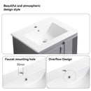 Supfirm 24' Stylish Aluminum Wall Mounted Bathroom Vanity with White sink,Asymmetric chic Soft Close Cabinet Doors, Aluminium,Excluding faucets,Grey - Supfirm