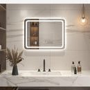 Supfirm 27 in. W x 35 in. H LED Single Bathroom Vanity Mirror in Polished Crystal Bathroom Vanity LED Mirror for Bathroom Wall Smart Lighted Vanity Mirrors - Supfirm