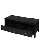 3 drawer TV stand,mid-Century Modern Style,Entertainment Center with Storage, Media Console for Living Room - Supfirm