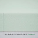 3" Green Tea Foam Topper with Cooling Removable Cover - Supfirm