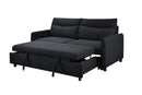 3 in 1 Convertible Sleeper Sofa Bed, Modern Fabric Loveseat Futon Sofa Couch w/Pullout Bed, Small Love Seat Lounge Sofa w/Reclining Backrest, Furniture for Living Room, Black - Supfirm