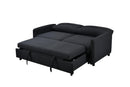 3 in 1 Convertible Sleeper Sofa Bed, Modern Fabric Loveseat Futon Sofa Couch w/Pullout Bed, Small Love Seat Lounge Sofa w/Reclining Backrest, Furniture for Living Room, Black - Supfirm