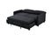 3 in 1 Convertible Sleeper Sofa Bed, Modern Fabric Loveseat Futon Sofa Couch w/Pullout Bed, Small Love Seat Lounge Sofa w/Reclining Backrest, Furniture for Living Room, Black - Supfirm