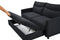 3 in 1 Convertible Sleeper Sofa Bed, Modern Fabric Loveseat Futon Sofa Couch w/Pullout Bed, Small Love Seat Lounge Sofa w/Reclining Backrest, Furniture for Living Room, Black - Supfirm