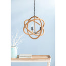3- Light Farmhouse Chandelier, Rope Chandelier Globe Hanging Light Fixture with with Adjustable Chain for Kitchen Dining Room Foyer Entryway, Bulb Not Included - Supfirm