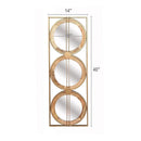 Supfirm 3 Mirror Piece Wall Mirror in Gold Rectangular Frame, Home Wall Decor for Bedroom Living Room, 40"x14" - Supfirm