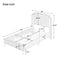 3 Pieces Bedroom Set Modern Linen Curved Upholstered Beige Platform Full Bed with Two Black Cherry Nightstands, Common - Supfirm