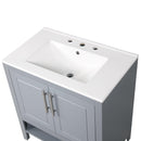 Supfirm 30" Bathroom Vanity with Sink, Multi-functional Bathroom Cabinet with Doors and Drawers, Solid Frame and MDF Board, Grey - Supfirm