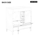 Supfirm 30" Bathroom Vanity with Sink, Multi-functional Bathroom Cabinet with Doors and Drawers, Solid Frame and MDF Board, White - Supfirm