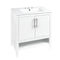 Supfirm 30" Bathroom Vanity with Sink, Multi-functional Bathroom Cabinet with Doors and Drawers, Solid Frame and MDF Board, White - Supfirm