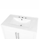 Supfirm 30" Bathroom Vanity with Sink, Multi-functional Bathroom Cabinet with Doors and Drawers, Solid Frame and MDF Board, White - Supfirm