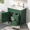 Supfirm 30" Bathroom Vanity with Sink Top, Bathroom Vanity Cabinet with Door and Two Drawers, Solid Wood Frame, One Package, Green - Supfirm