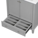 Supfirm 30" Bathroom Vanity without Sink, Base Only, Multi-functional Bathroom Cabinet with Doors and Drawer, Solid Frame and MDF Board, Grey - Supfirm