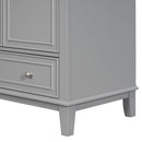 Supfirm 30" Bathroom Vanity without Sink, Base Only, Multi-functional Bathroom Cabinet with Doors and Drawer, Solid Frame and MDF Board, Grey - Supfirm