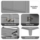 Supfirm 30" Bathroom Vanity without Sink, Base Only, Multi-functional Bathroom Cabinet with Doors and Drawer, Solid Frame and MDF Board, Grey - Supfirm