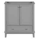 Supfirm 30" Bathroom Vanity without Sink, Base Only, Multi-functional Bathroom Cabinet with Doors and Drawer, Solid Frame and MDF Board, Grey - Supfirm