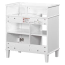 Supfirm 30" Bathroom Vanity without Sink, Bathroom Cabinet Base Only, Solid Wood and MDF Boards, White - Supfirm