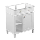 Supfirm 30" Bathroom Vanity without Sink, Bathroom Cabinet Base Only, Solid Wood and MDF Boards, White - Supfirm