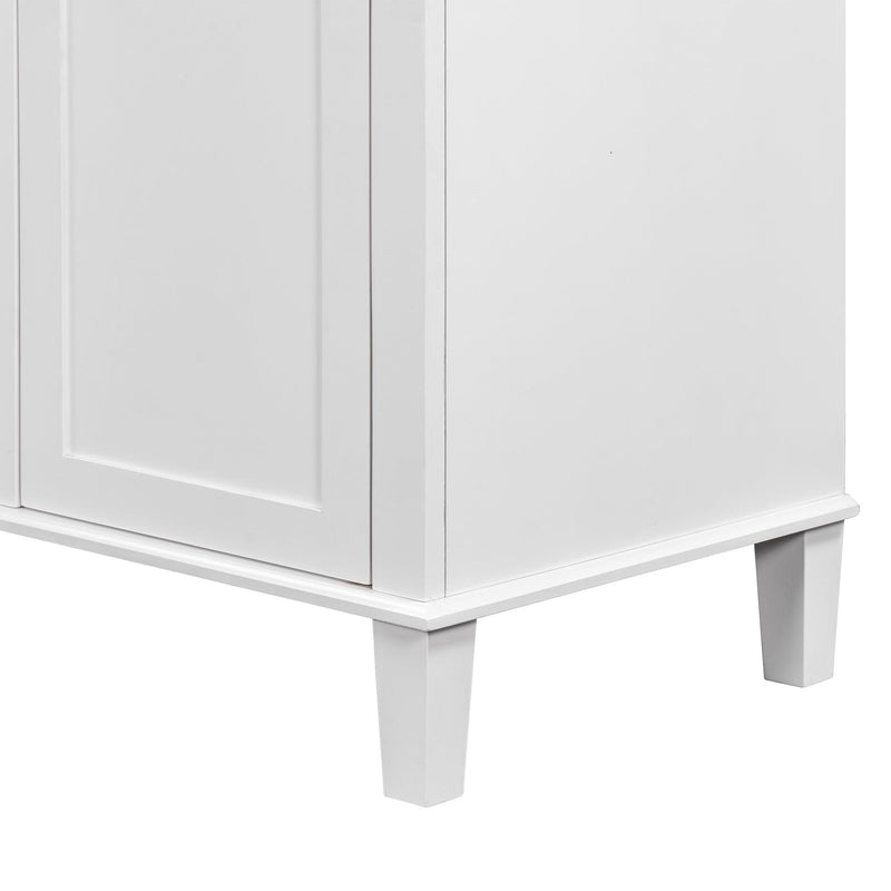 Supfirm 30" Bathroom Vanity without Sink, Bathroom Cabinet Base Only, Solid Wood and MDF Boards, White - Supfirm