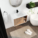 Supfirm 30'' Floating Wall-Mounted Bathroom Vanity with Ceramics Sink & Soft-Close Cabinet Door - Supfirm