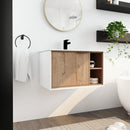 Supfirm 30'' Floating Wall-Mounted Bathroom Vanity with Ceramics Sink & Soft-Close Cabinet Door - Supfirm