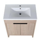 Supfirm 30 Inch Freestanding Bathroom Vanity with White Resin Sink & 2 Soft-Close Cabinet Doors (BVB02430PLO-GRB3040) - Supfirm
