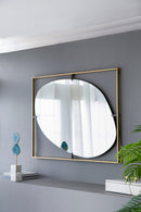 Supfirm 30x1x40" Poppy Mirror with Gold Metal Frame Contemporary Design Wall Decor for Bathroom, Entryway Wall Decor - Supfirm