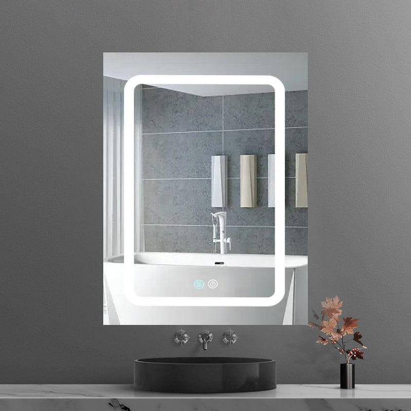 30x20 inch LED Bathroom Medicine Cabinet Surface Mounted Cabinets With Lighted Mirror Light Open - Supfirm