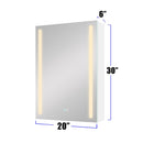 30x20 inch LED Bathroom Medicine Cabinet Surface Mounted Cabinets With Lighted Mirror White Right Open - Supfirm