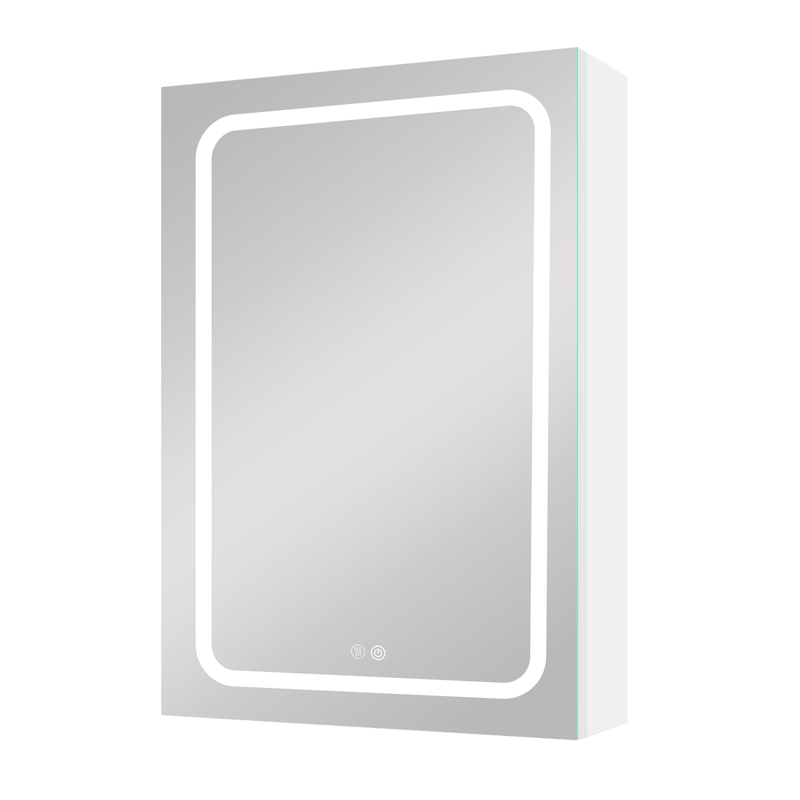 Supfirm 30x20 inch LED Bathroom Medicine Cabinet Surface Mounted Cabinets With Lighted Mirror White Right Open - Supfirm