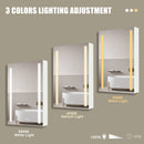 30x20 inch LED Bathroom Medicine Cabinet Surface Mounted Cabinets With Lighted Mirror White Right Open - Supfirm