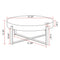 31.29"Modern Retro Splicing Round Coffee Table,Fir Wood Table Top with Gold Cross Legs Base(Same SKU:W757102843) - Supfirm